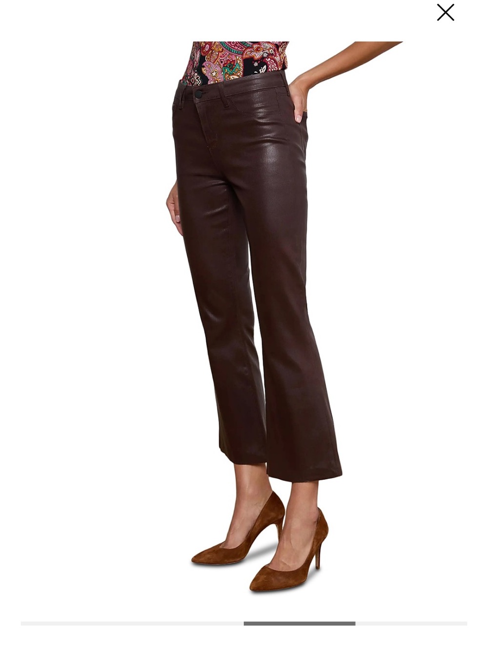 L'AGENCE High-Rise coated Jeans in espresso